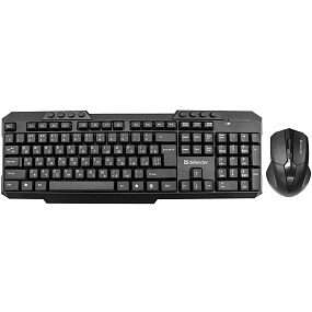 Беспроводной набор Defender C-805 клавиатура+мышь черный(УЦЕНКА)сломана крышка отсека для батарейки