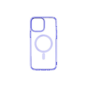 Кейс iPhone 14 силикон Magsafe прозрачный синий