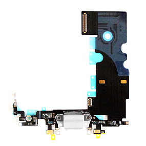 Шлейф iPhone 8/SE (2020) на системный разъем/микрофон Белый