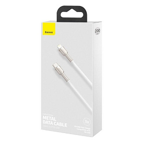 Дата кабель Type-C - lightning Baseus Cafule (CATLJK-B02) 2м 20W 2,4A белый