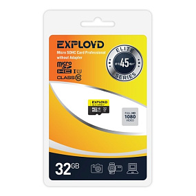 MicroSD 32Gb Exployd Class 10 UHS-I 45Mb/s без адаптера