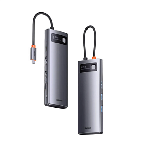 Хаб Baseus 8 в 1 3USB 3.0/HDMI/USB-C HDMI/MicroSD/TF/VGA (WKWG050013) серый