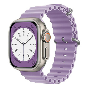 Ремешок для Apple Watch W26 42/44/45/49 mm силикон на магните светло-фиолетовый