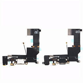 Шлейф iPhone SE на системный разъем/разъем гарнитуры/микрофон Черный