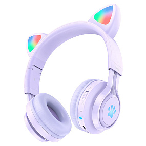 Bluetooth-наушники Hoco W39 полноразмерные Ушки фиолетовые