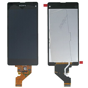 Дисплей для телефона Sony D5503 (Z1 Compact) в сборе с тачскрином Черный - Оригинал