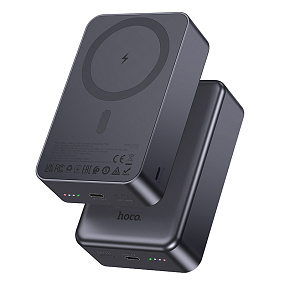 Портативное зарядное устройство Hoco J160B USB PD20W 20000mAh магнит беспров. зарядка серый