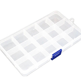 Органайзер для хранения мелочей с ячейками (прозрачный, 15 ячеек)