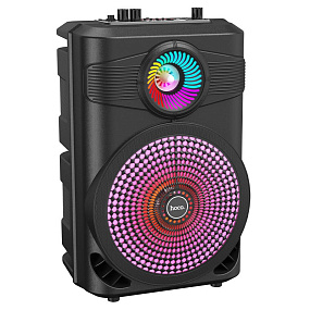 Колонка Hoco BS46 (Bluetooth/TWS/USB/FM/TF/AUX) 10W черный(УЦЕНКА)корп.поврежден