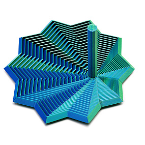 Игрушка антистресс "Пирамида" 12см сине-зеленая