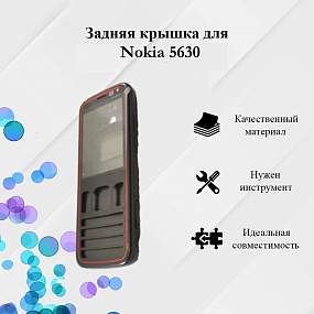 корпус для телефона Nokia 5630+ср.часть (черный/красный)