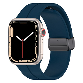 Ремешок для Apple Watch W29 42/44/45/49 mm силикон на магните темно-синий